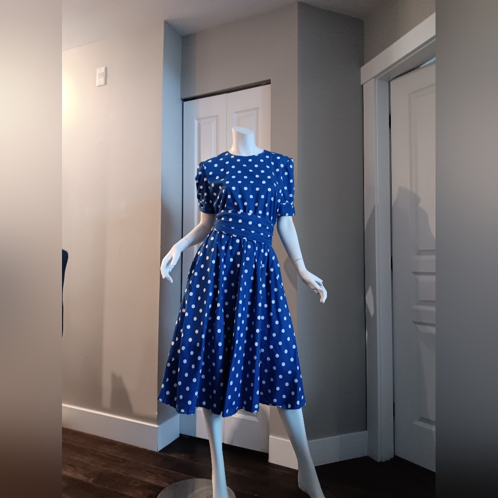 Blue Polka Dot Vintage Dress
